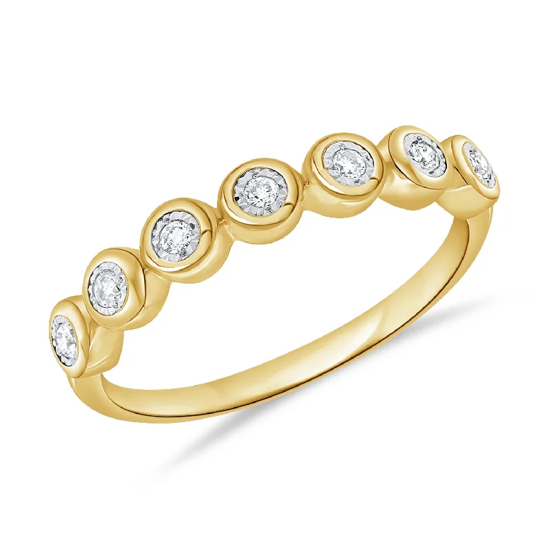 Promise Rings-Diamond Bezel Stackable Ring