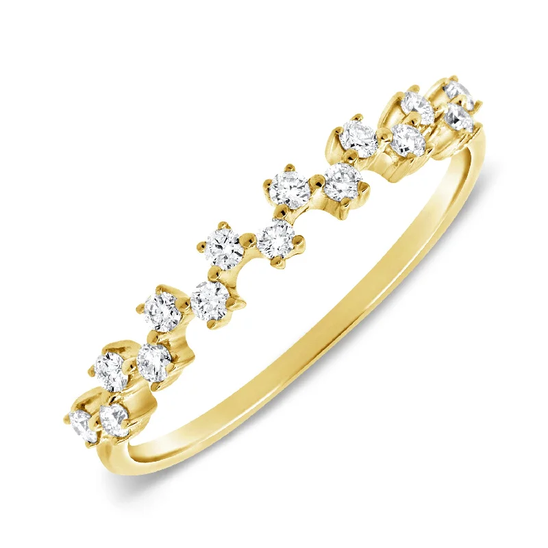 Engagement Ring Sets-Scalloped Diamond Accent Ring in 14K Gold