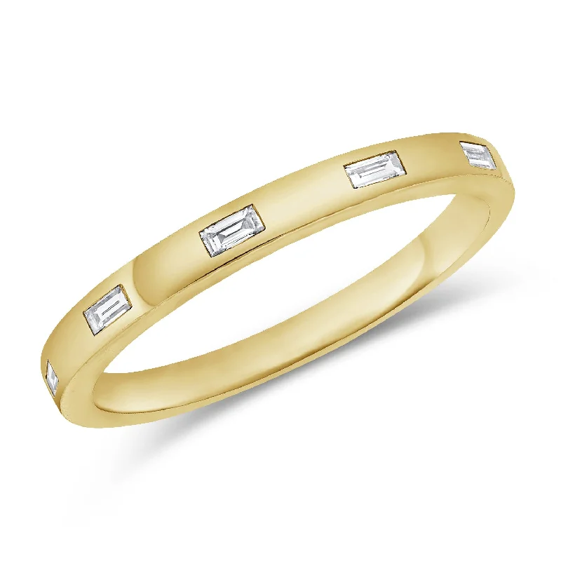 Silver Wedding Rings-OKGs Collection 14K Gold Band with Diamonds