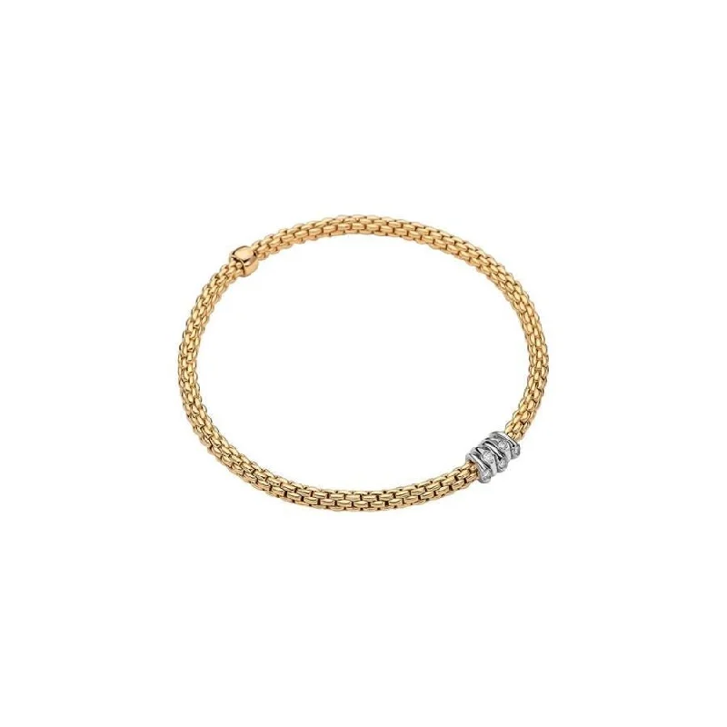 Sterling Silver Bangle Bracelets-Prima Bracelet - 18ct Yellow gold