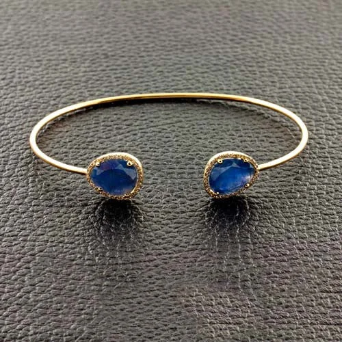 Intricate Bangles-Sapphire & Diamond Bangle Bracelet