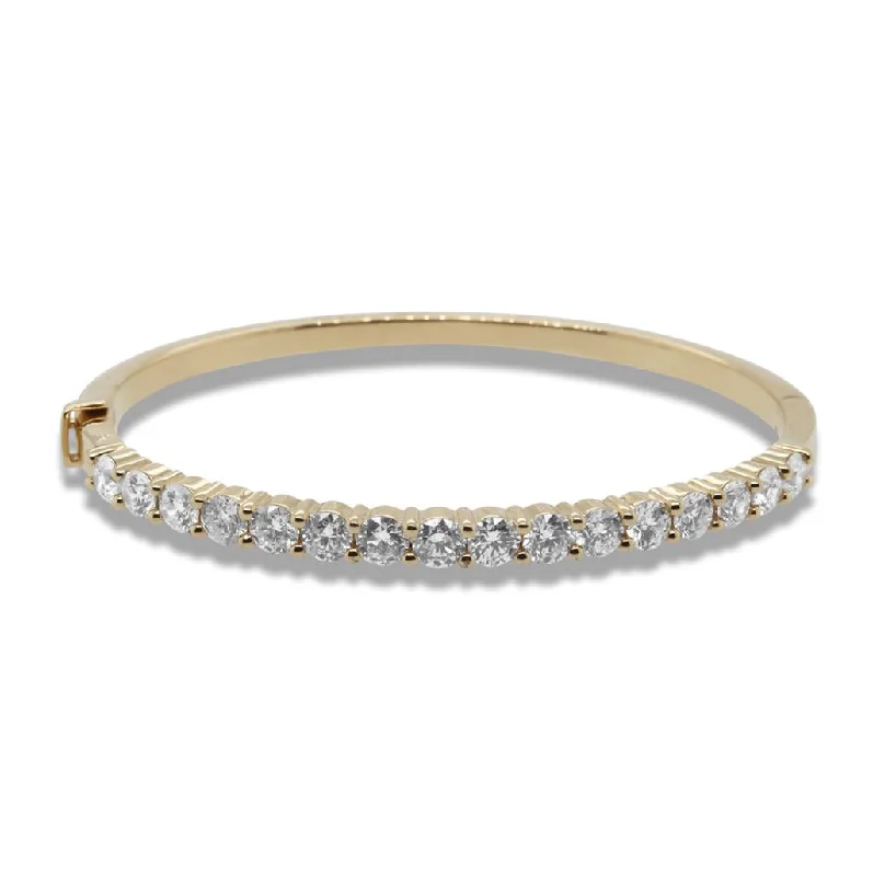 Diamond Studded Bangles-14k Yellow Gold & Diamond Bangle - 5.00cttw