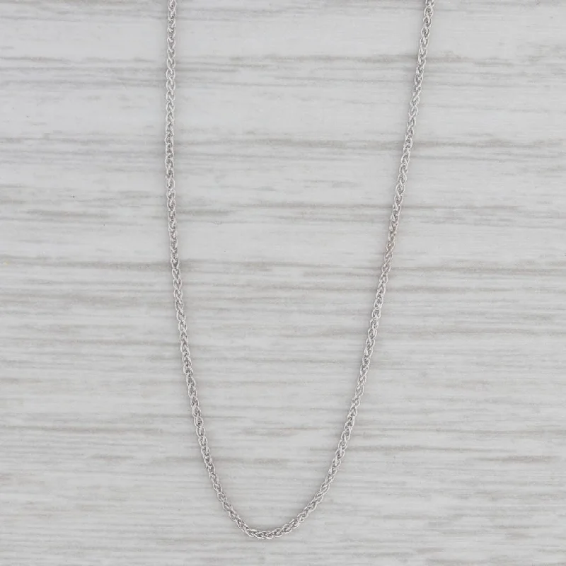 Elegant Necklaces-18" 0.8mm Wheat Chain Necklace 10k White Gold