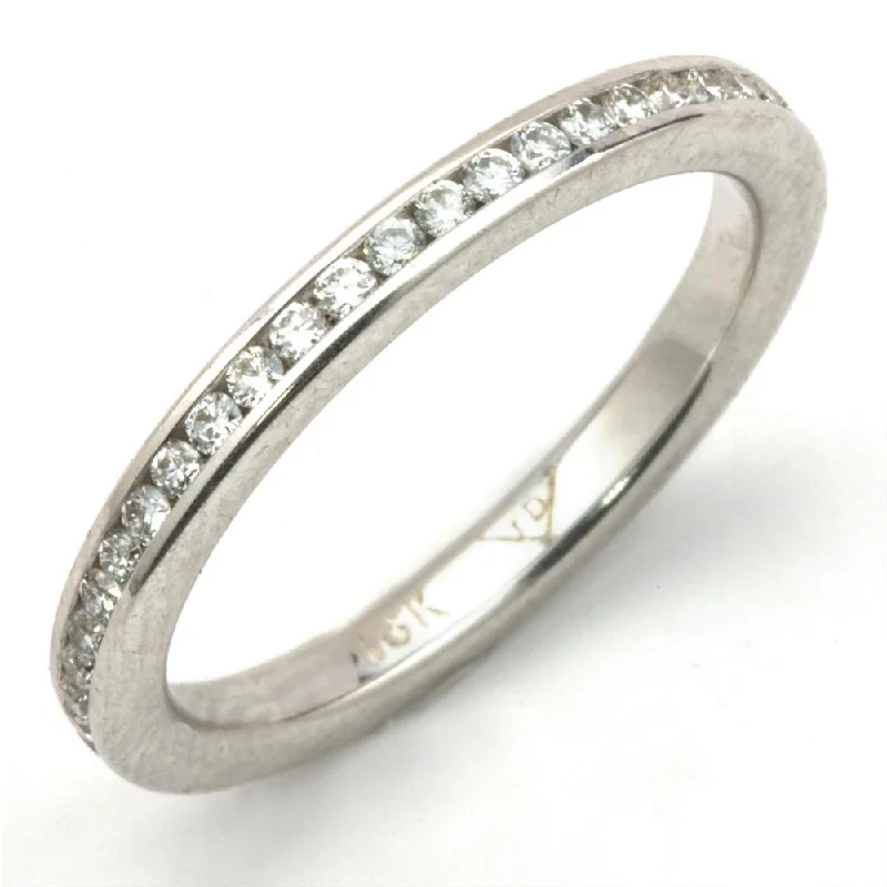 Dainty Rings-Round Diamond Channel Set Eternity Band Anniversary Ring 18K 1/2 Carat