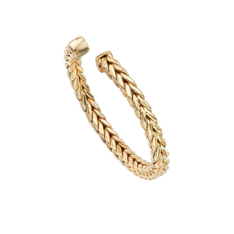 Thin Bangles-14K Yellow Gold Franco Cuff Bangle BG2366