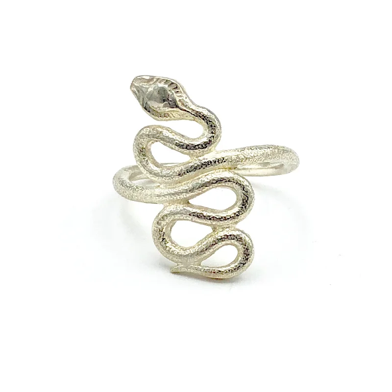 Art Deco Rings-Sterling Silver Snake Ring