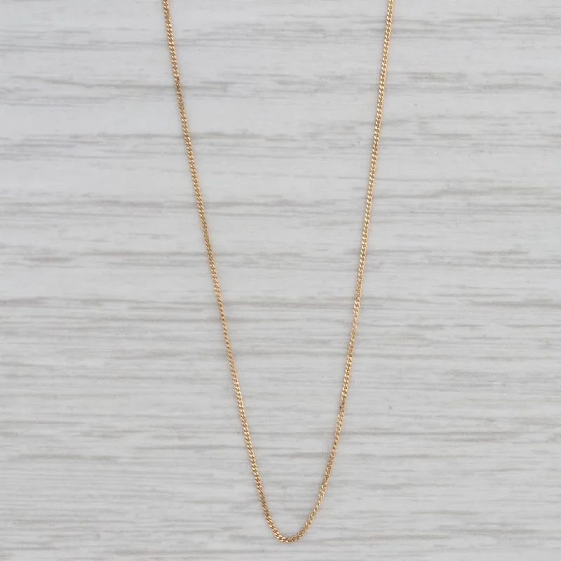 Unique Pendant Necklaces-16" Curb Chain Necklace 18k Yellow Gold 0.6mm