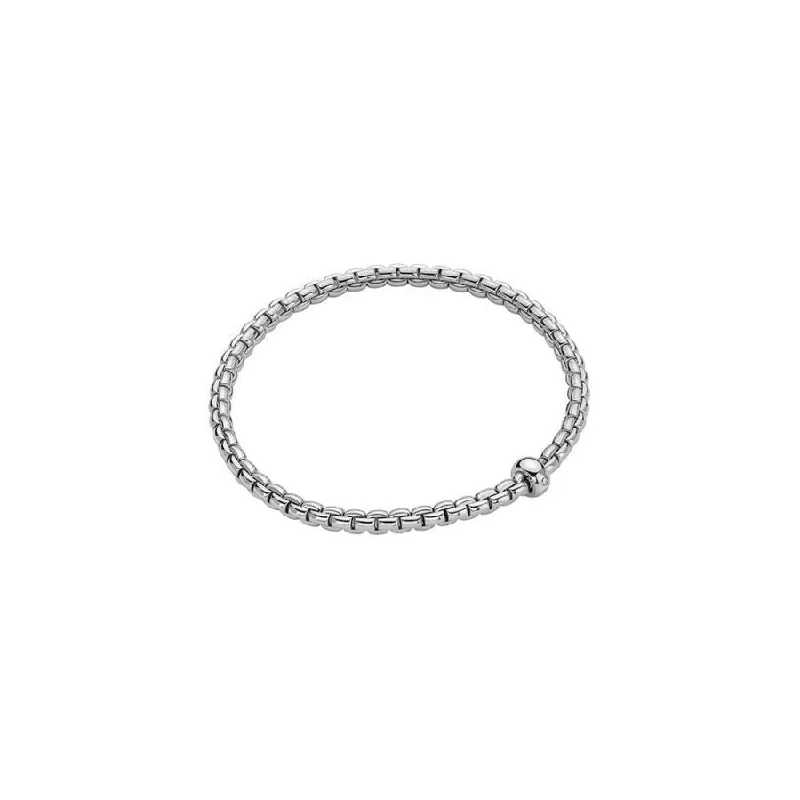 Chunky Silver Bracelets-Eka Bracelet - 18ct White gold