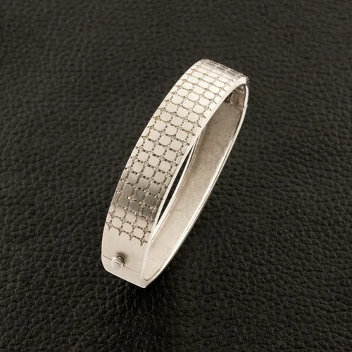 Bridal Silver Bangles-White Gold & Diamond Bangle Bracelet