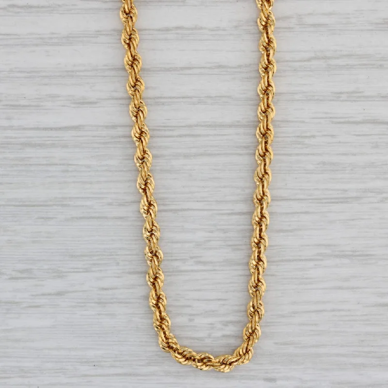 Colorful Necklaces-22" Rope Chain Necklace 14k Yellow Gold Lobster Clasp Milor Italy