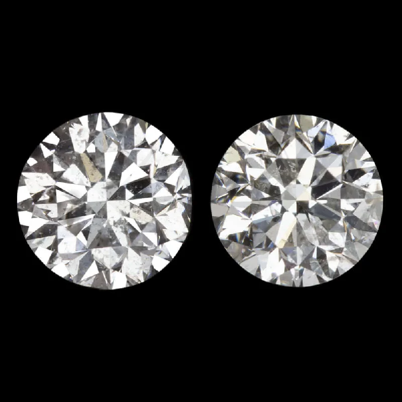 Diamond Earrings-1.64ct VERY GOOD CUT DIAMOND STUD EARRINGS NATURAL ROUND BRILLIANT MATCHING PAIR