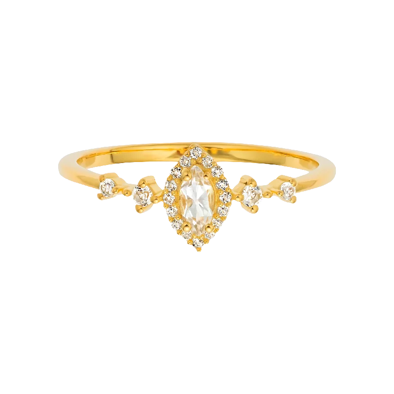 Fancy Rings for Women-White Topaz Harlow Ring