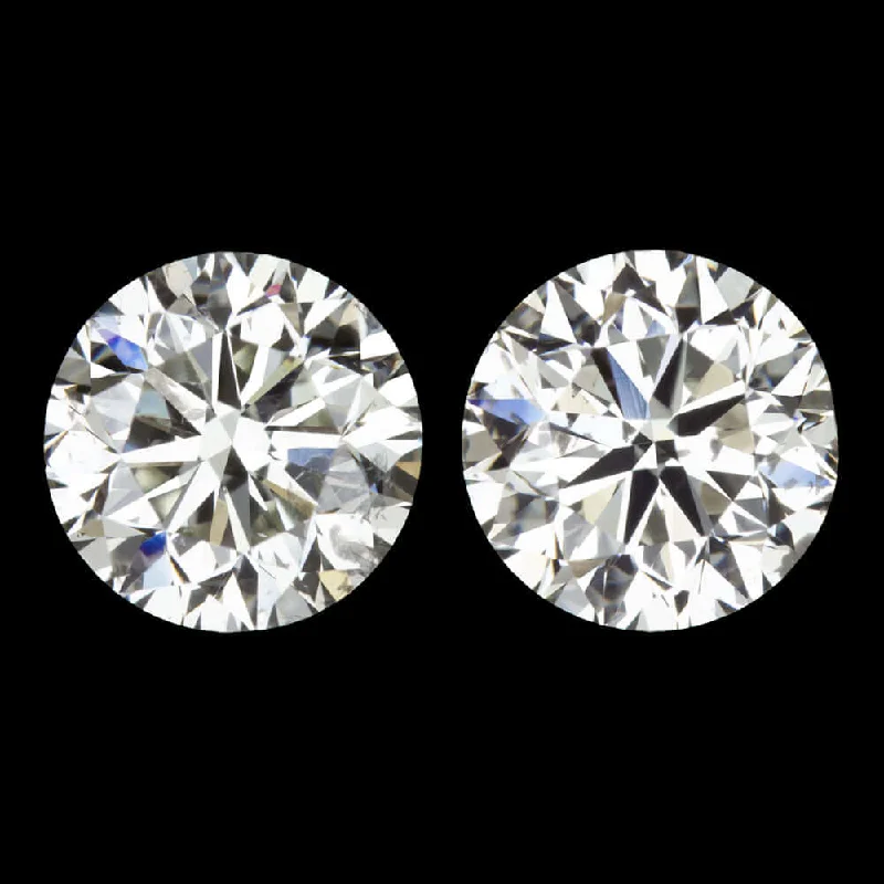 Teardrop Earrings-2ct VERY GOOD CUT NATURAL DIAMOND STUD EARRINGS J SI2 ROUND BRILLIANT CUT PAIR