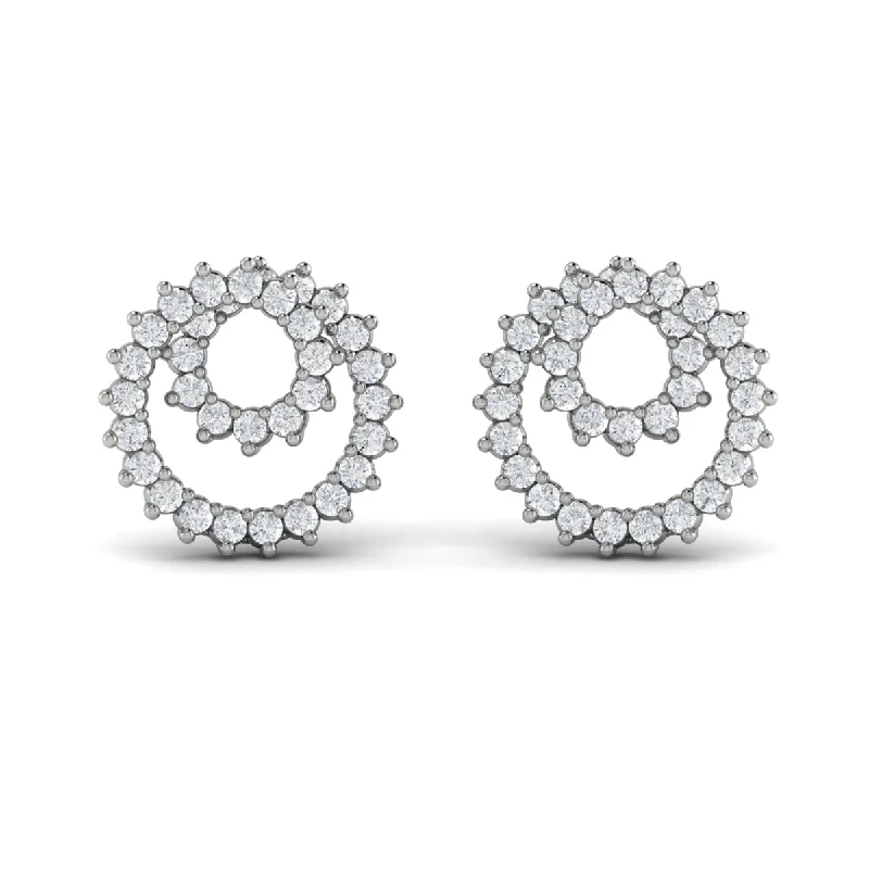 Beige Earrings-Vlora Marisol 14k White Gold and Diamond Earrings VER60160