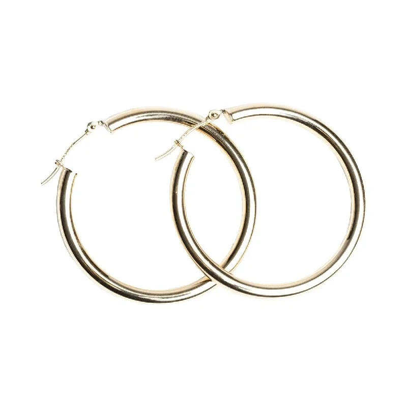 Silver-Plated Earrings-Classic Gold Hoop Earrings