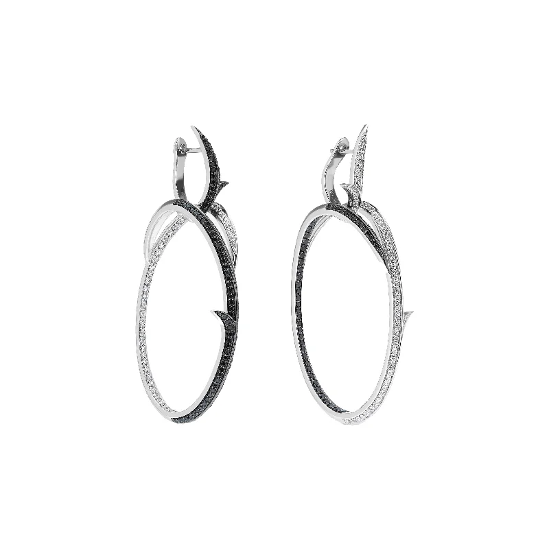 Elegant Drop Earrings-Thorn Embrace Infinity Hoops