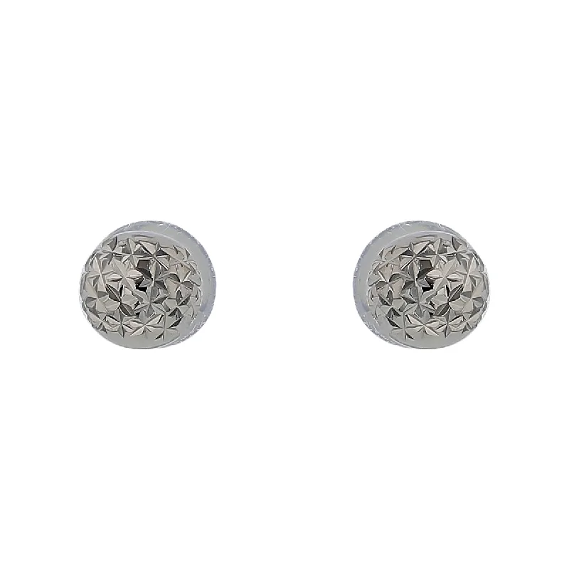 Festival Stud Earrings-Lunar Textured Stud Earrings in Platinum, 4.3mm