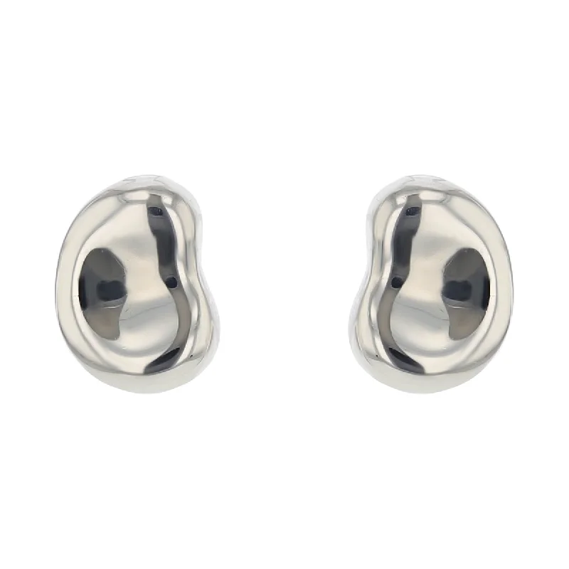 Gold Plated Hoop Earrings-Tiffany and Co Peretti Bean Stud Earrings in Sterling Silver