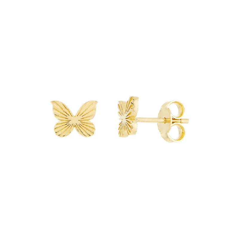 Handcrafted Earrings-Fluted Butterfly Studs