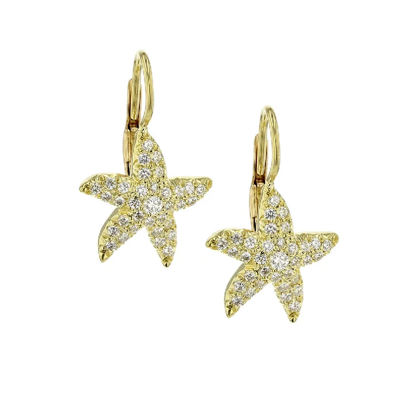 Interlocking Earrings-Tiny Starfish Earrings