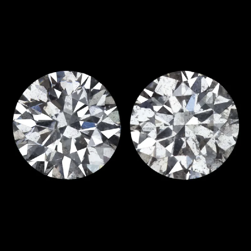 Artistic Earrings-1.41ct E-F NATURAL DIAMOND STUD EARRINGS ROUND BRILLIANT CUT MATCHING PAIR 1.5ct