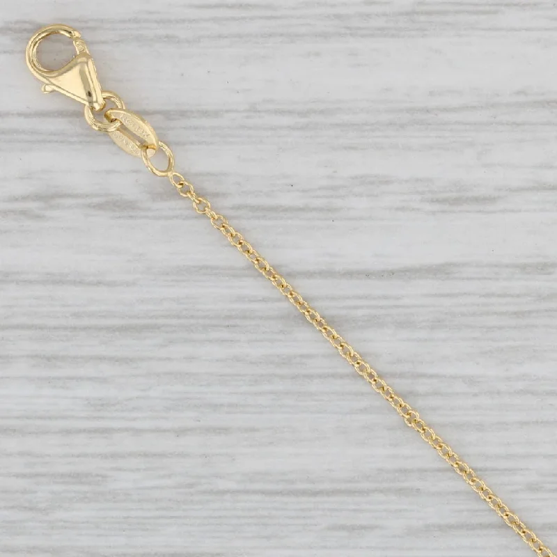 Faux Leather Necklaces-New Cable Chain Necklace 14k Yellow Gold Adjustable 16-18" 1.1mm