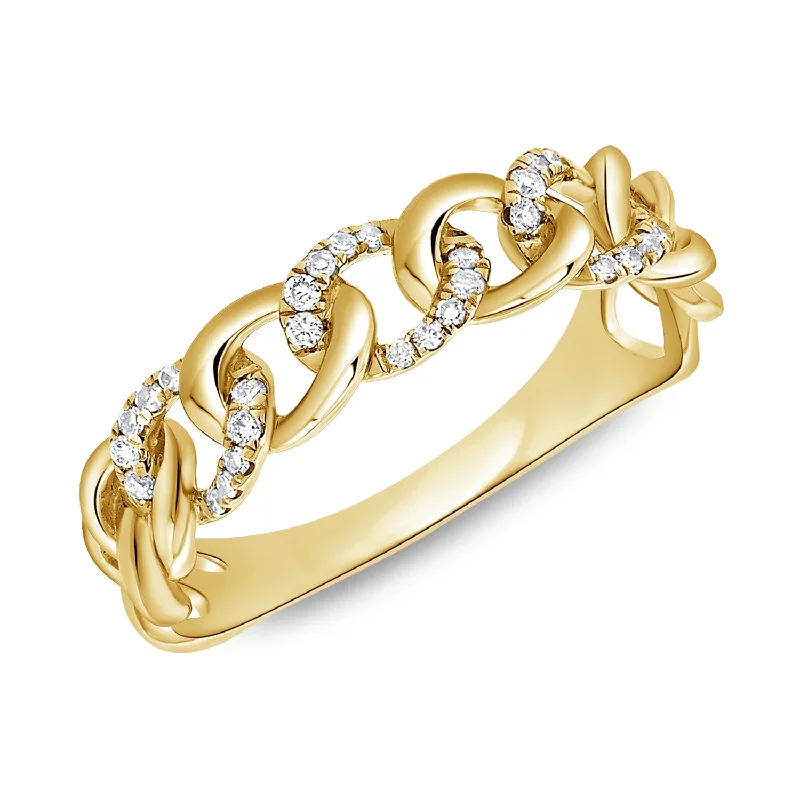 Gemstone Wedding Rings-Diamond Designer Link Chain Ring