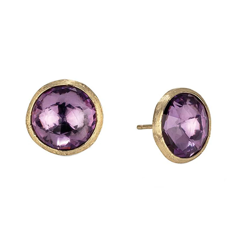 Silver Dangle Earrings-Jaipur Amethyst Petite Stud Earrings