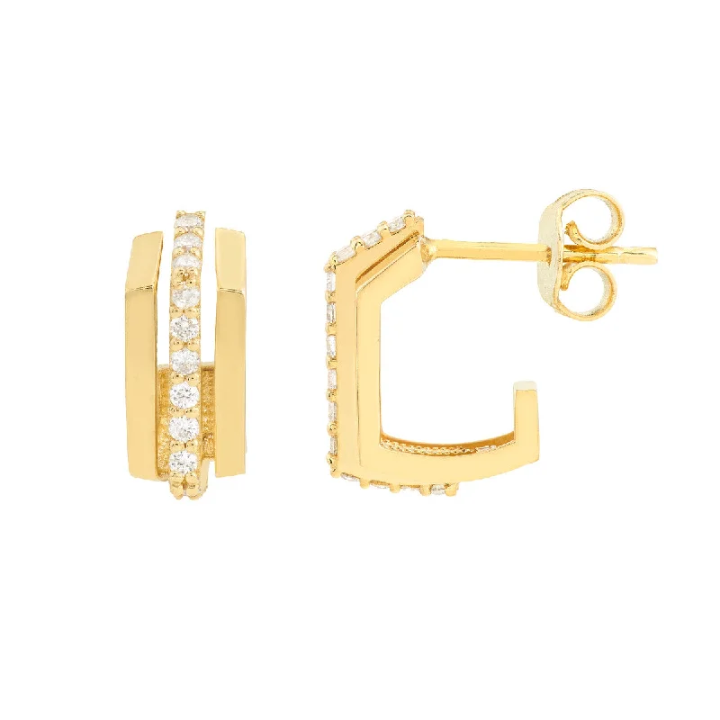 Matching Earrings-MIDAS Diamond J Hoop Earrings TM023692