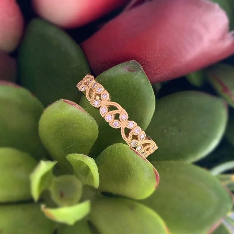 Rose Gold Rings-Clover Band