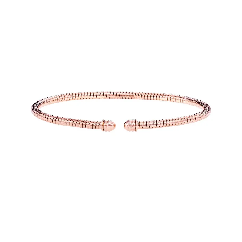 Elegant Silver Bangles-14kt Rose Gold 7"  3mm Bangle BG2351-07