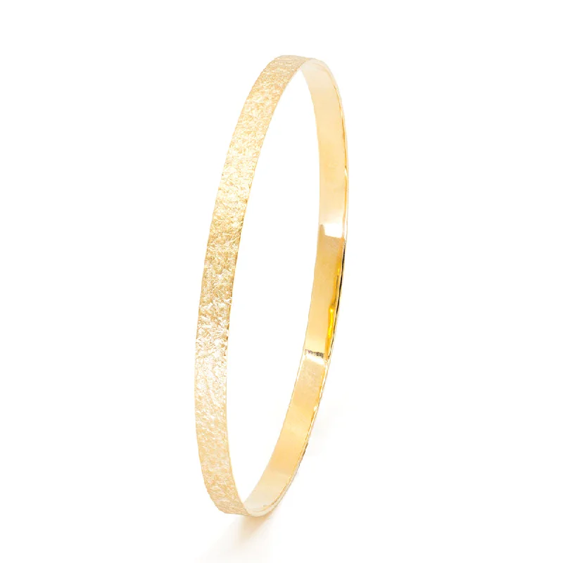 Bangles for Women-Earthy Textured Gold Bangle Bracelet