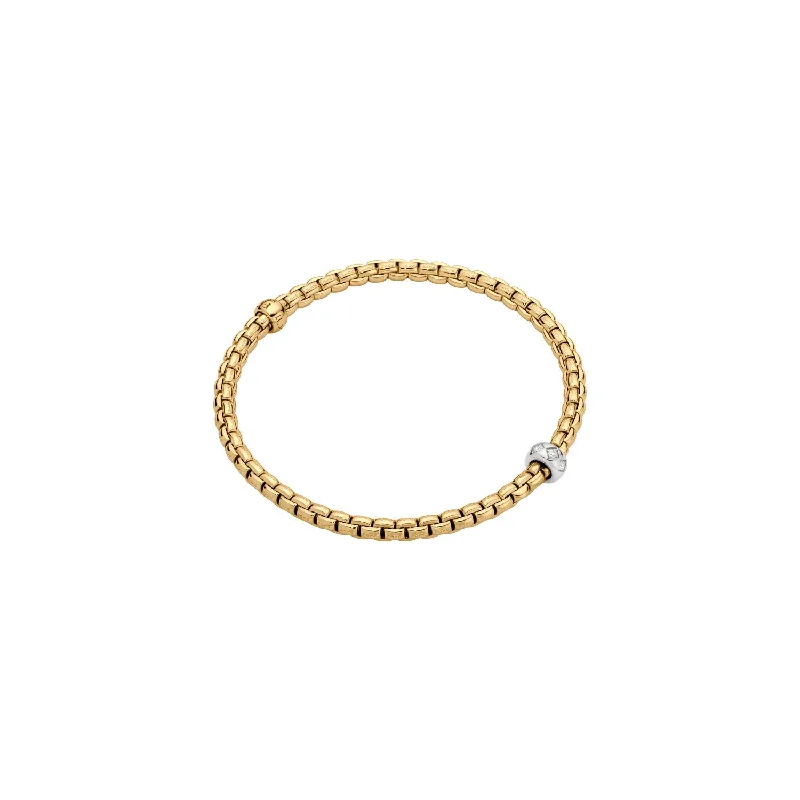 Rose Gold Bracelets-Eka Bracelet Yllw/Wht dia 0.12ct - 18ct Yellow gold