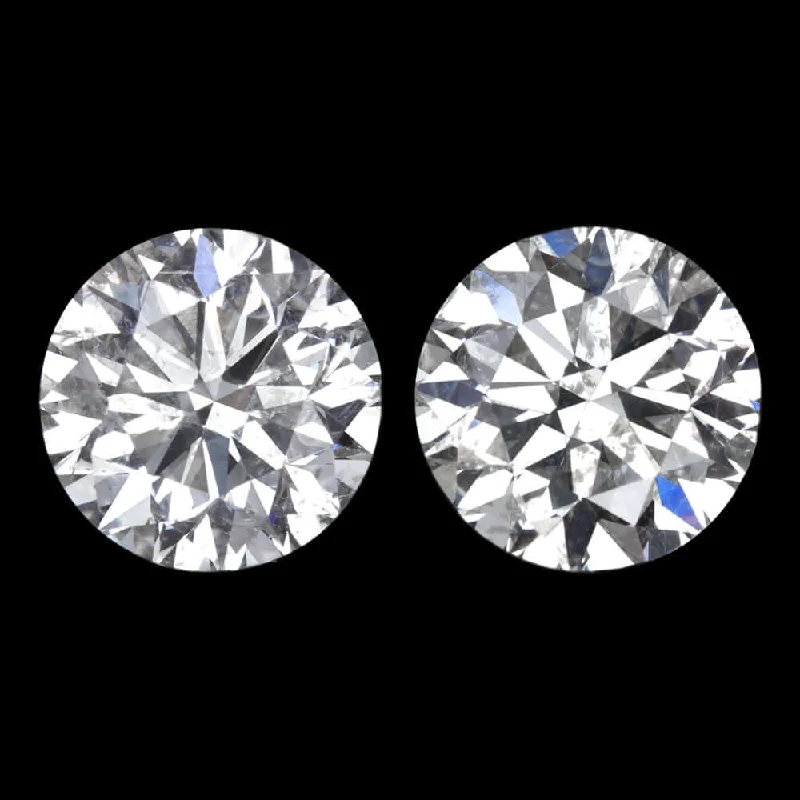 Vintage Earrings-1.46ct E-F NATURAL DIAMOND STUD EARRINGS VERY GOOD CUT ROUND BRILLIANT CUT PAIR