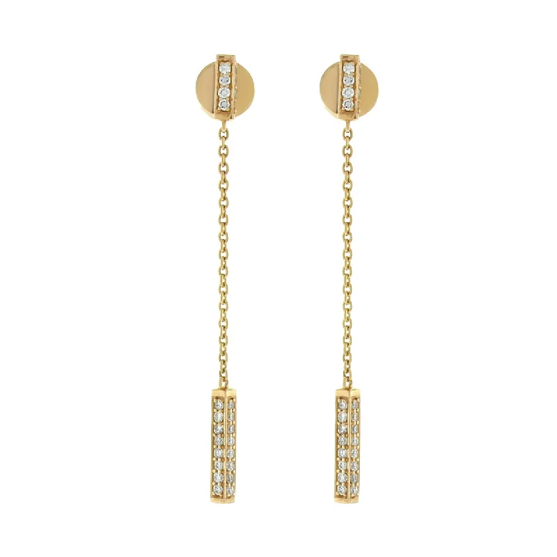 Moon Earrings-The Barrel Long Earrings with Diamonds