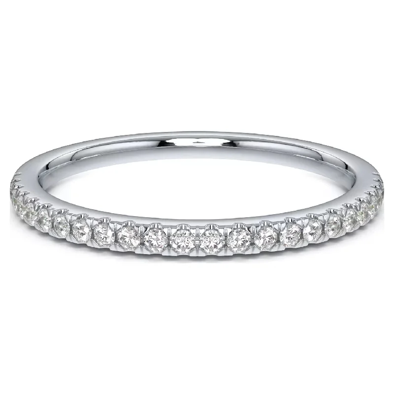 Designer Diamond Rings-Swarovski Eternity Diamond Band Ring 14K White Gold .16 carats