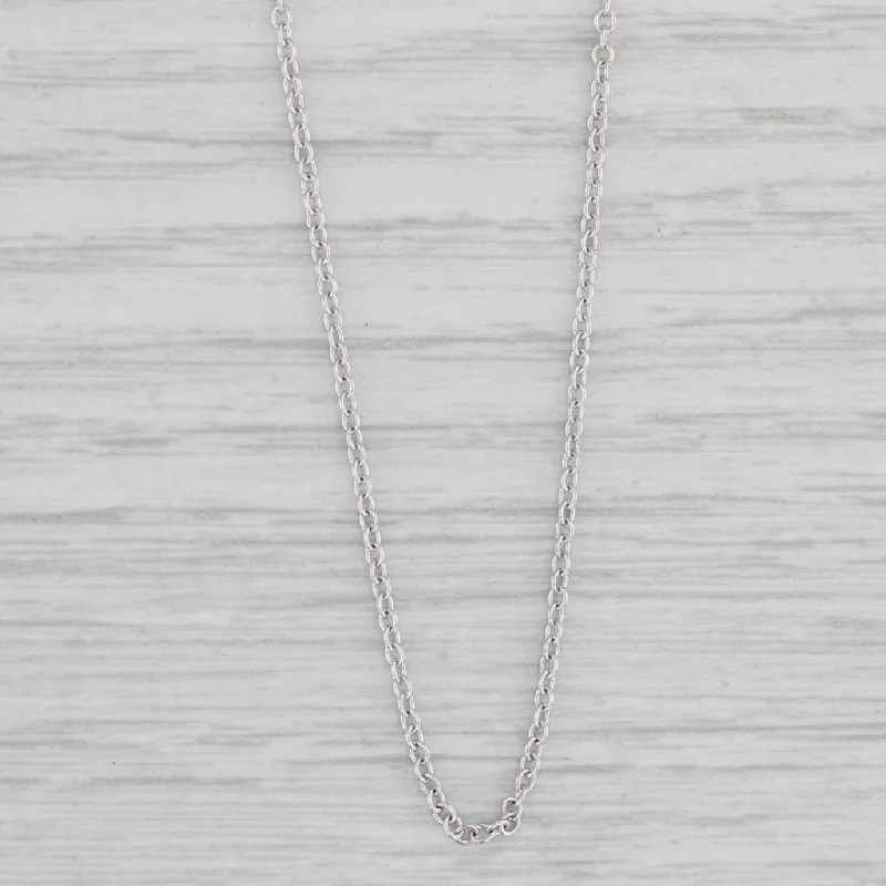 Luxury Gold Necklaces-18” Cable Chain Necklace 18k White Gold Italy 1.6mm