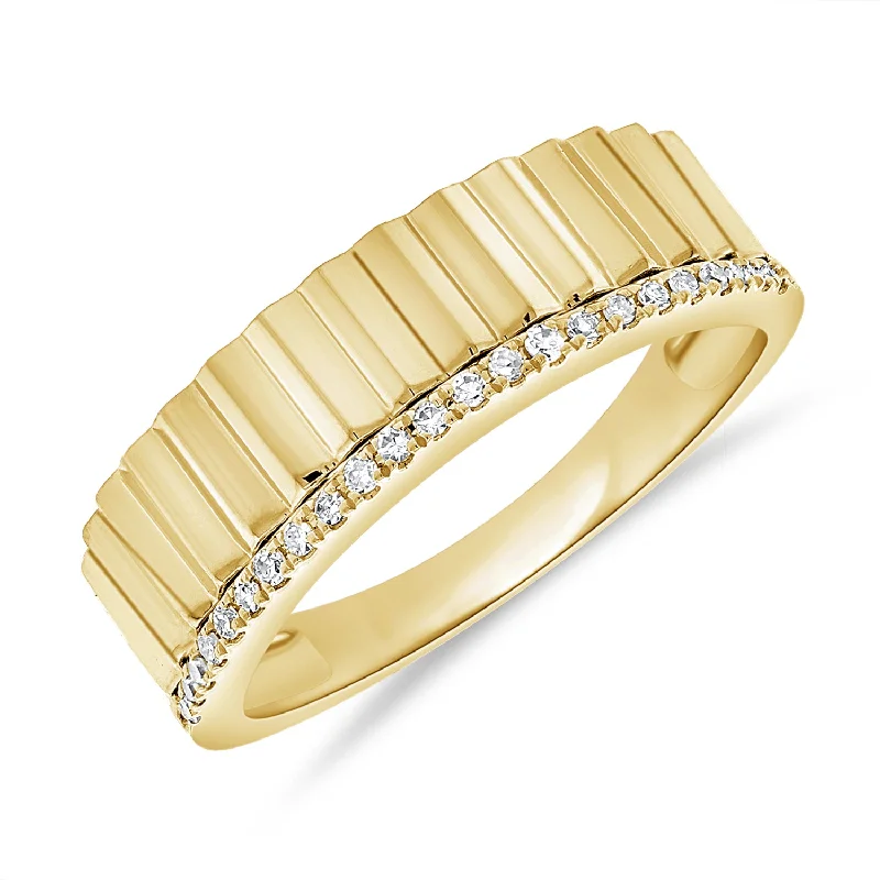 Designer Diamond Rings-Modern Elegance Diamond Ridge Ring