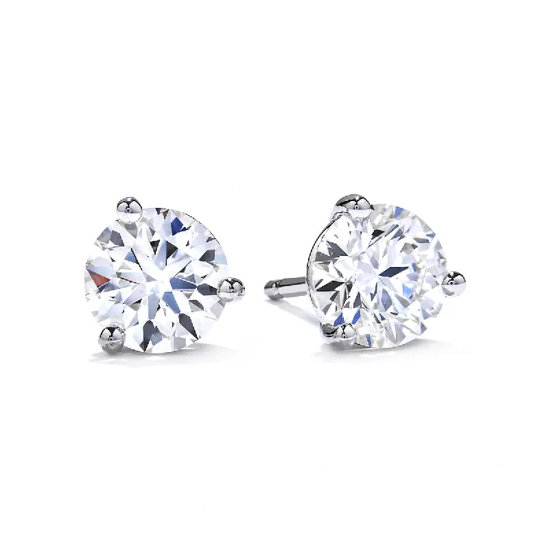 Personalised Earrings-18K White Gold Diamond Stud Earrings