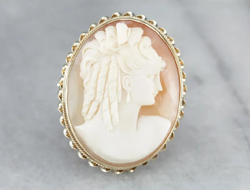 Vintage Pearl Brooch-Vintage Cameo Brooch or Pendant