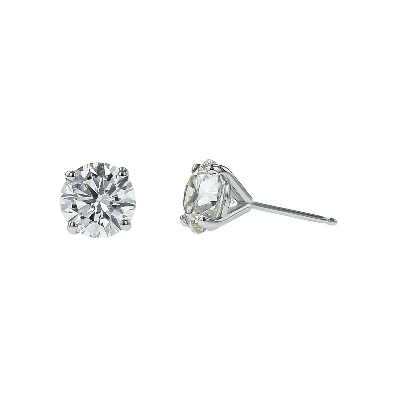 Fashionable Earrings-2.50ct Round Brilliant Diamond Stud Earrings in 14K White Gold