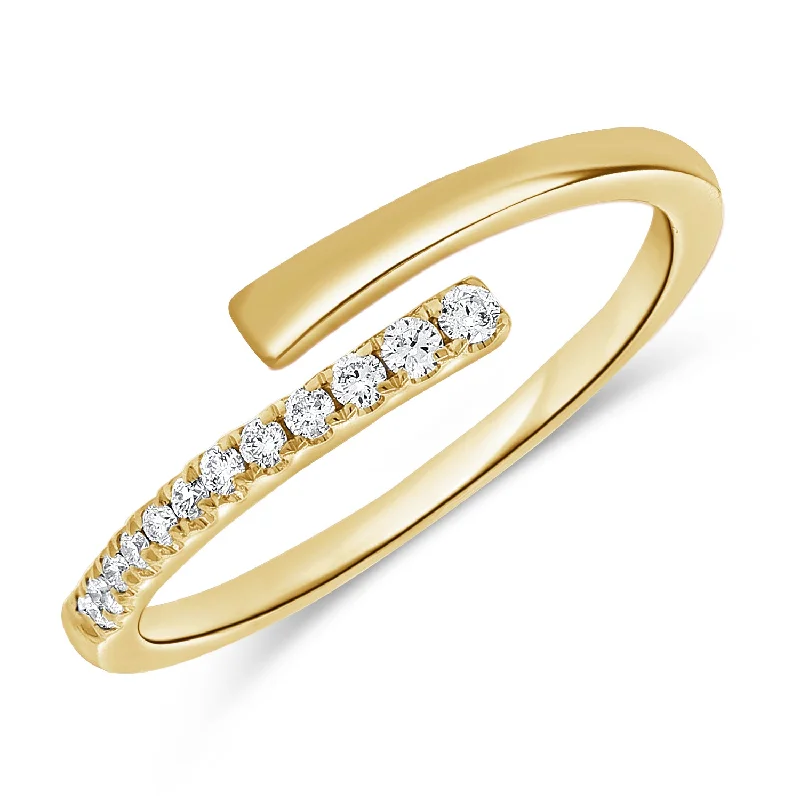 Geometric Rings-OKGs Collection 14K Gold Wrap Ring with Diamonds