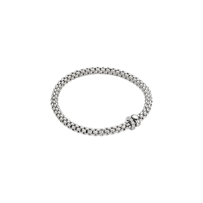 Gold Chain Bracelets-Solo Bracelet - 18ct White gold