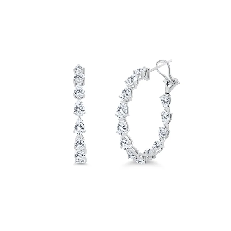 Statement Earrings-Chasing Pear Diamond Hoops