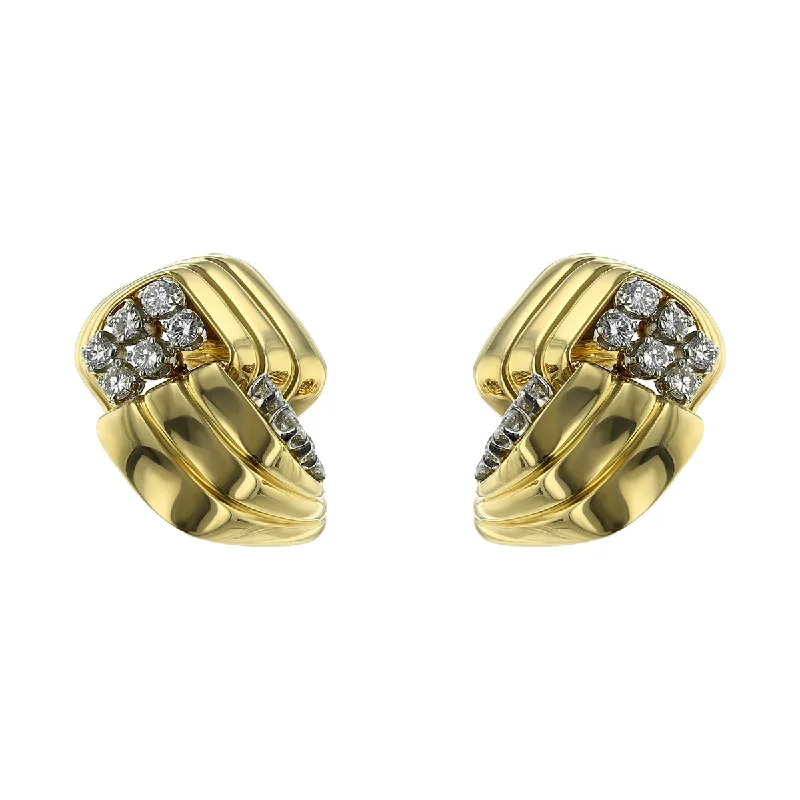 Trendy Gold Earrings-Tiffany 1.50-Carat 18K Gold Diamond Clip-on Earrings