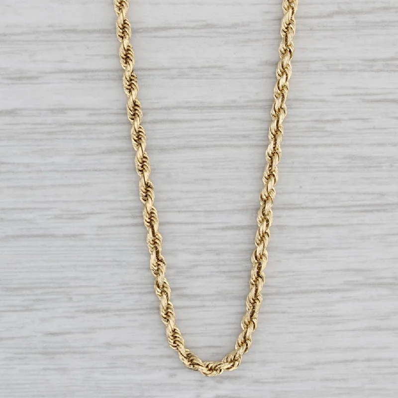 Aquamarine Necklaces-26.25" 2.1mm Rope Chain Necklace 14k Yellow Gold Lobster Clasp