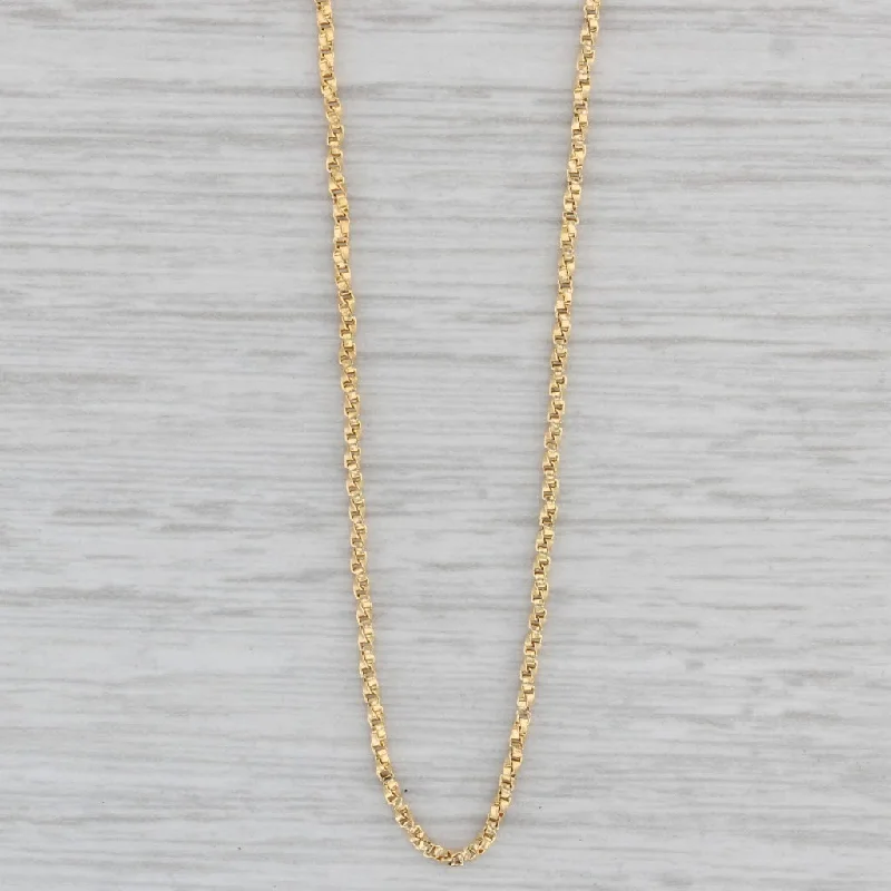 Unique Pendant Necklaces-16" Twist Box Chain Necklace 14k Yellow Gold 1.1mm