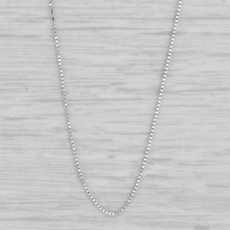 Simple Silver Necklaces-17.75" 0.5mm Box Chain Necklace 10k White Gold