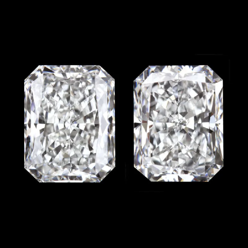 Handmade Gold Earrings-2ct GIA CERTIFIED G SI1-SI2 RADIANT CUT DIAMOND STUD EARRINGS PAIR NATURAL LOOSE