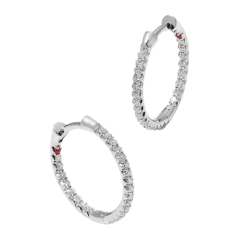 Drop Earrings-XS Pave Diamond Hoop Earrings